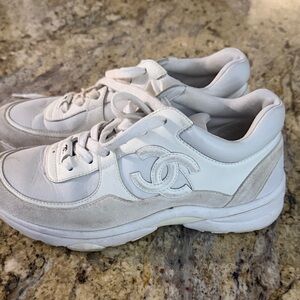 CHANEL White Athletic Sneakers